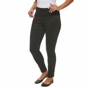 Andrew Marc Women's Mid Rise Slim Fit Faux Suede Pull On Pants Black XXL NWT
